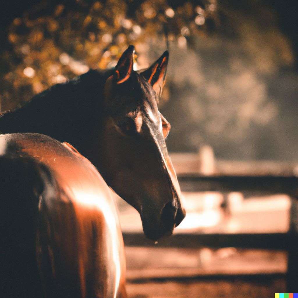 a horse, photograph, extreme bokeh